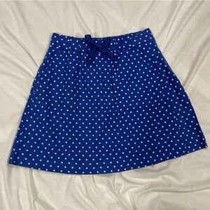 J. Crew Royal Blue Skirt with White Polka Dots